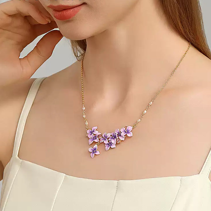 Selenichast Early Lilac Enamel Necklace