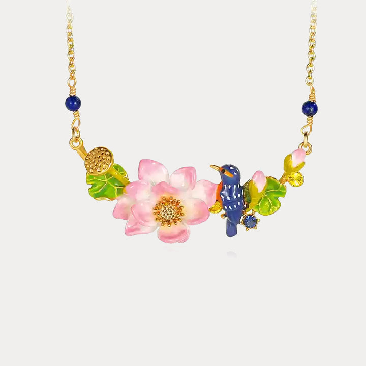 Selenichast Lotus Kingfisher Necklace