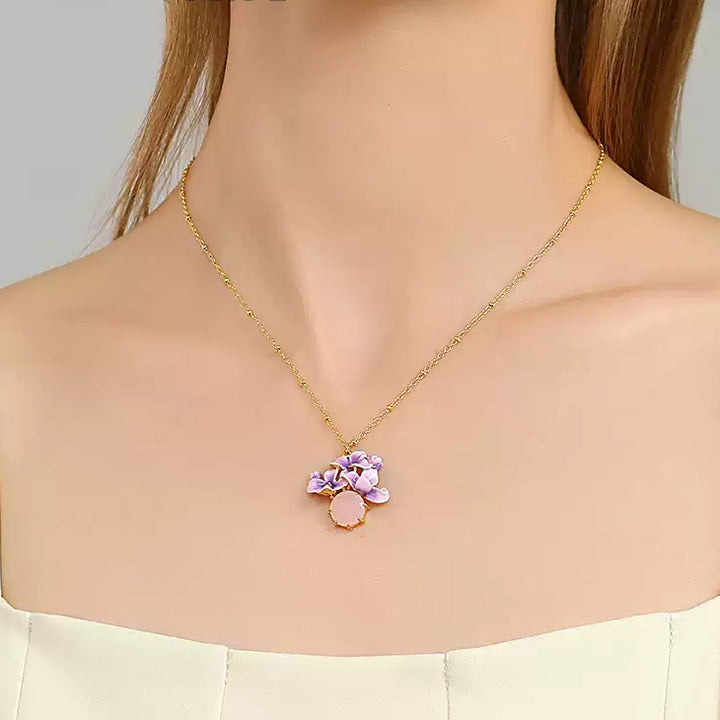 Selenichast Early Lilac Pink Crystal Necklace