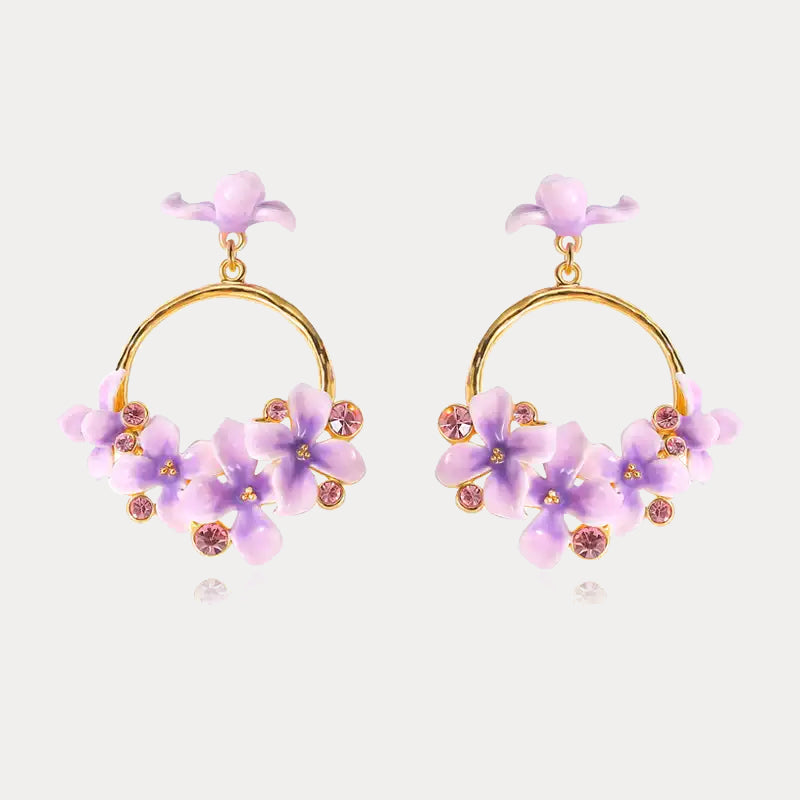 Selenichast Early Lilac Flower Earrings