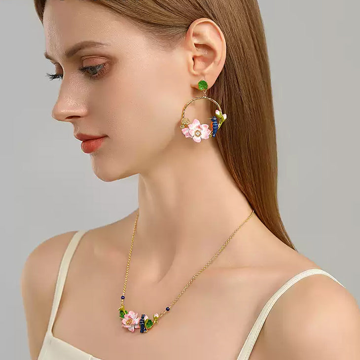 Selenichast Lotus Kingfisher Earrings