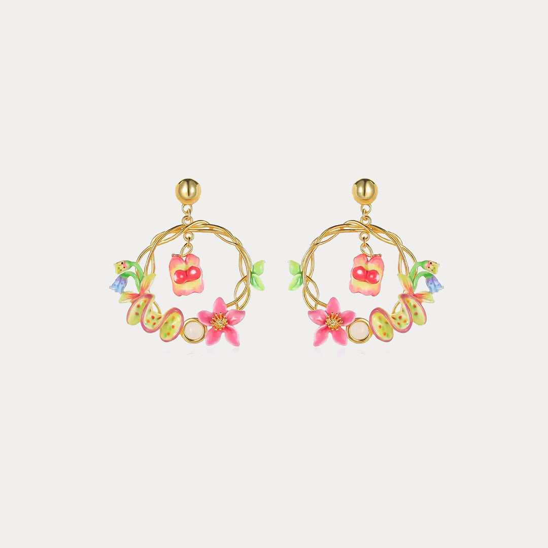 Selenichast Tropical Flower Dangle Earrings