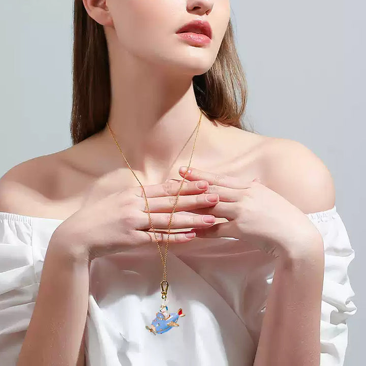 Selenichast Pilot Rabbit Locket Pendant Necklace