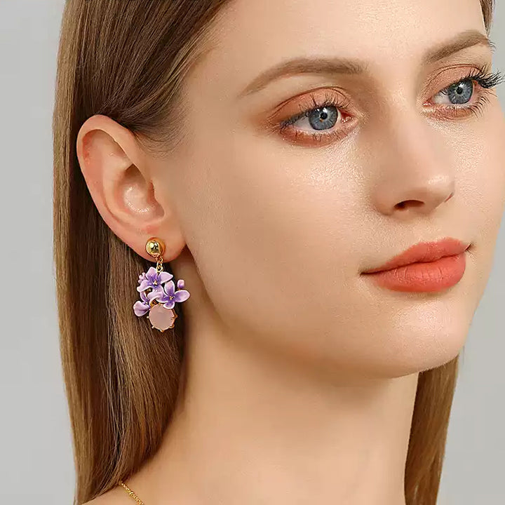 Selenichast Early Lilac Pink Crystal Earrings