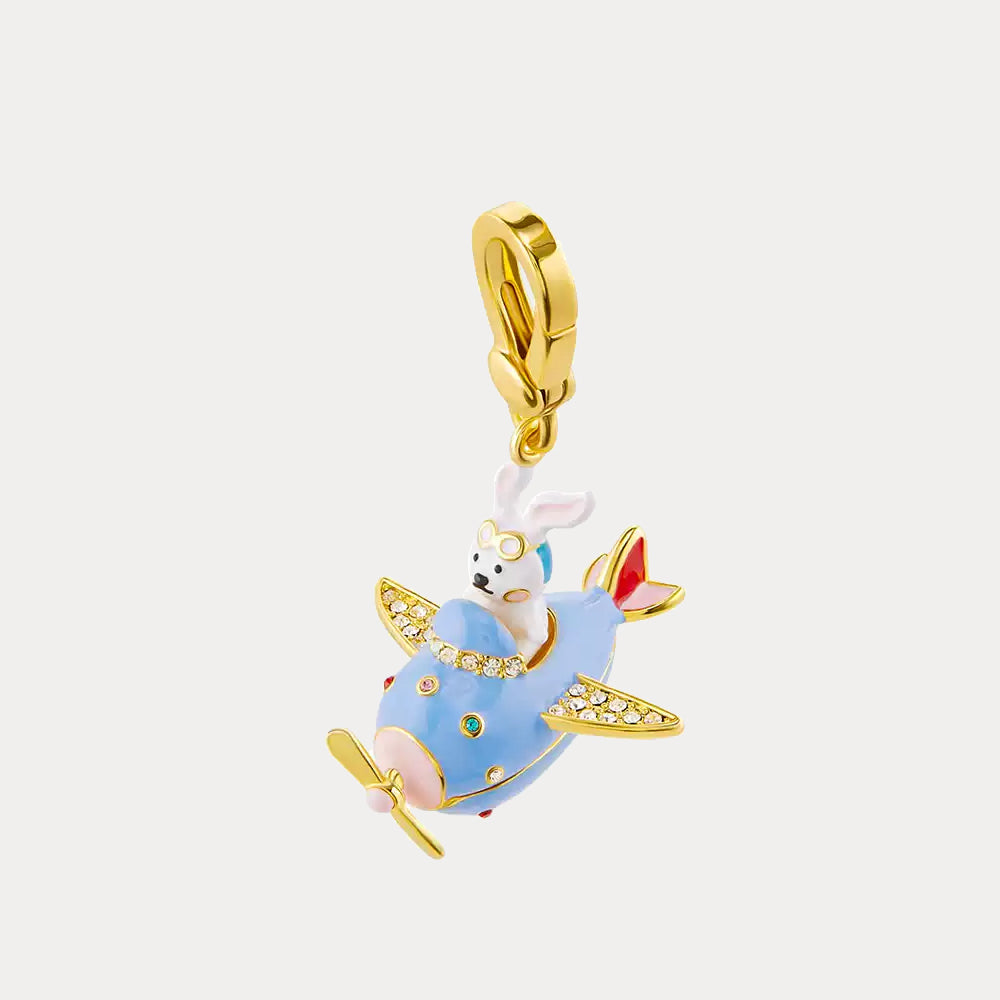 Selenichast Pilot Rabbit Locket Pendant Necklace