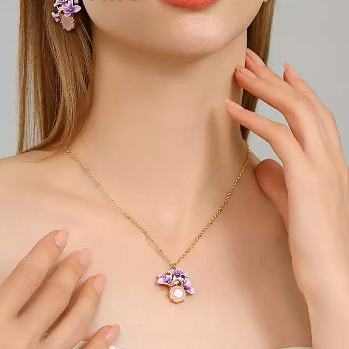 Selenichast Early Lilac Pink Crystal Necklace