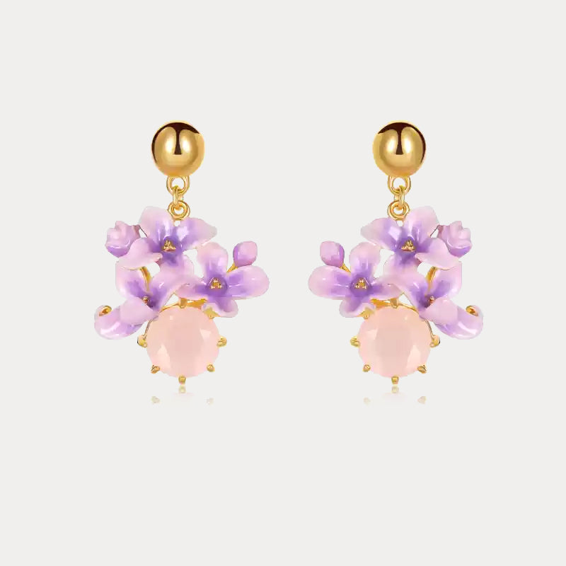 Selenichast Early Lilac Pink Crystal Earrings