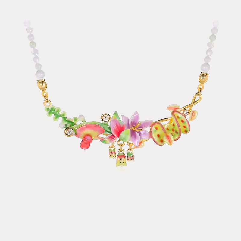 Selenichast Tropical Flower Beads Necklace