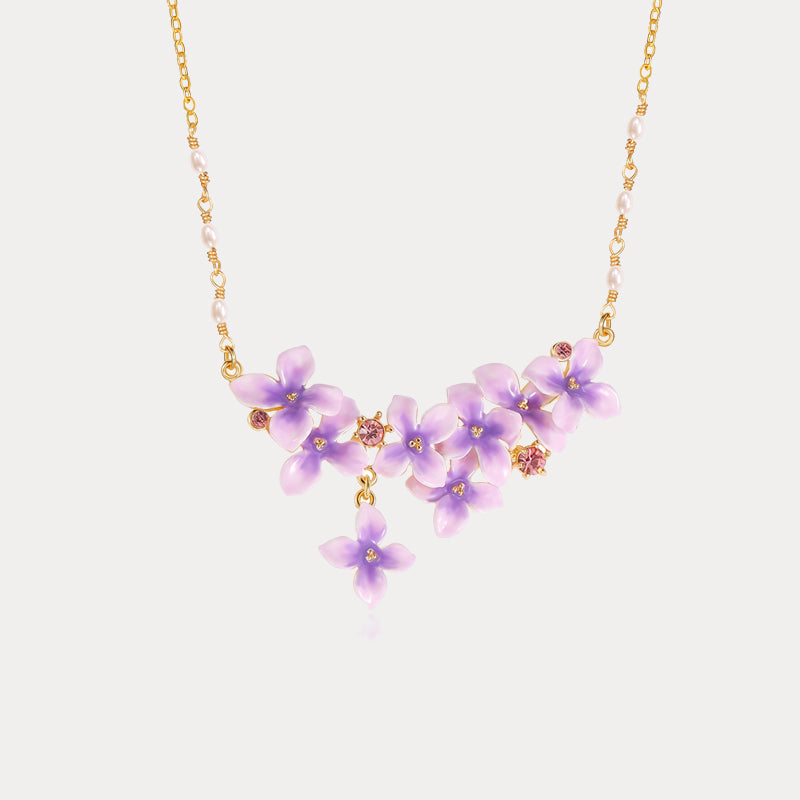 Selenichast Early Lilac Enamel Necklace
