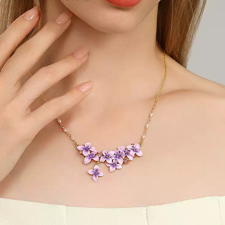 Selenichast Early Lilac Enamel Necklace