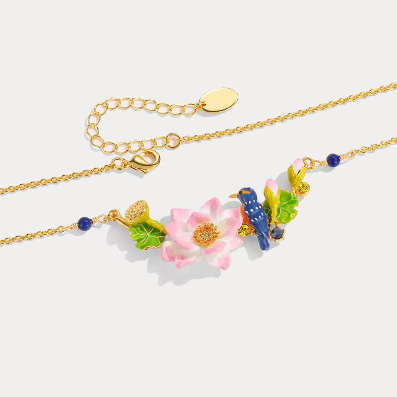 Selenichast Lotus Kingfisher Necklace