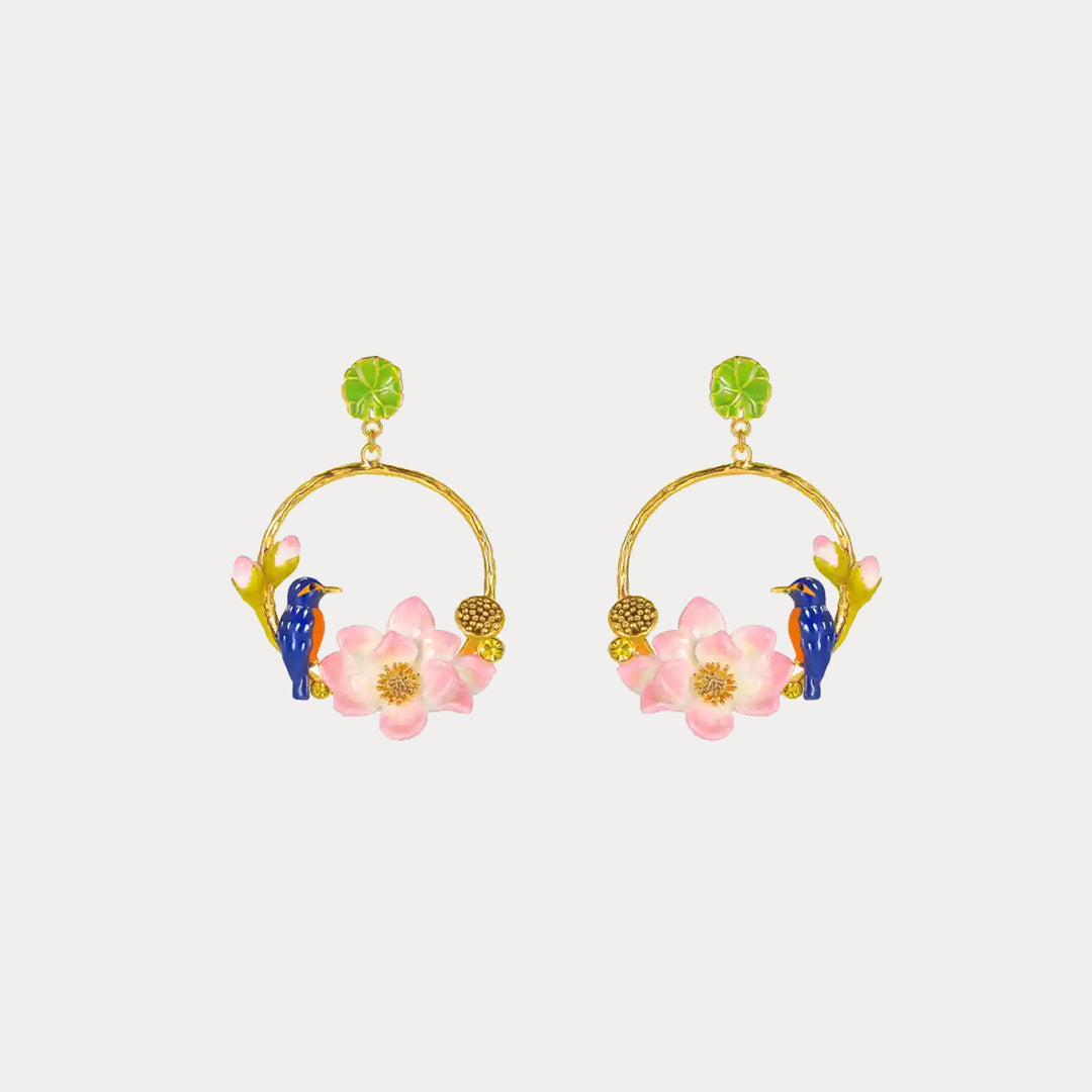 Selenichast Lotus Kingfisher Earrings