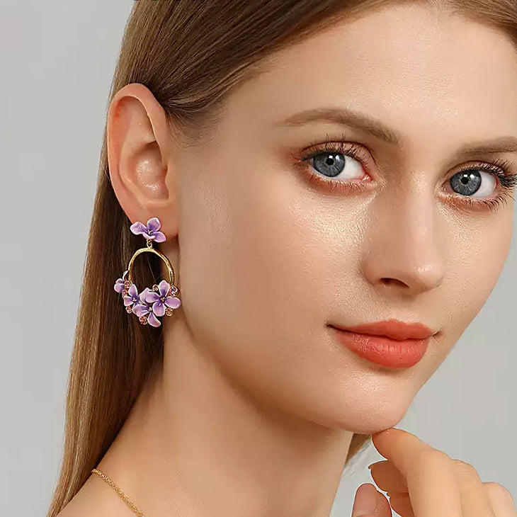 Selenichast Early Lilac Flower Earrings