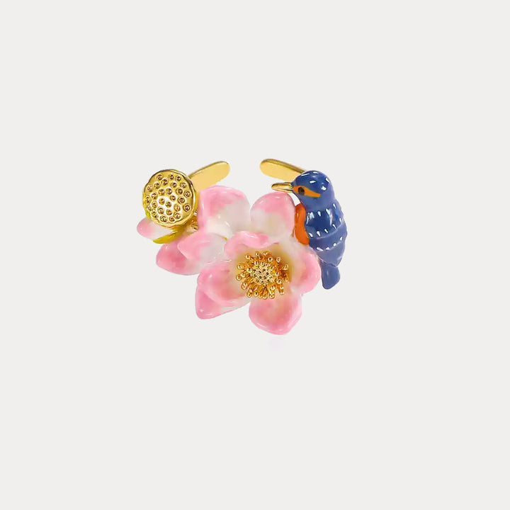 Selenichast Lotus Kingfisher Ring