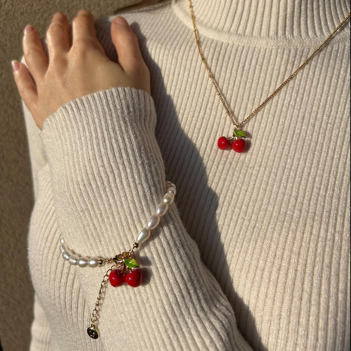 Pulsera de perla de cereza
