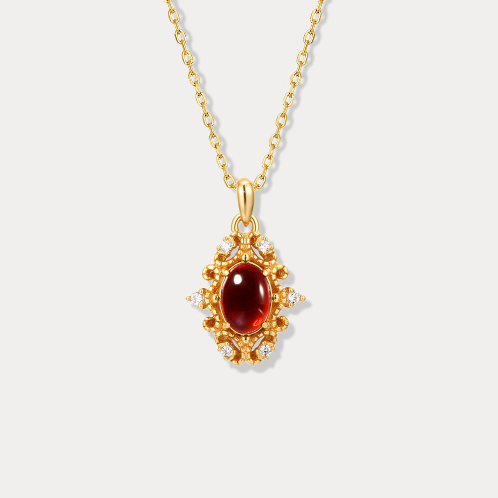 Selenichast Vintage Garnet Necklace