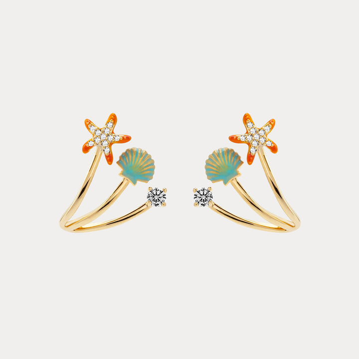Starfish Shell Earrings