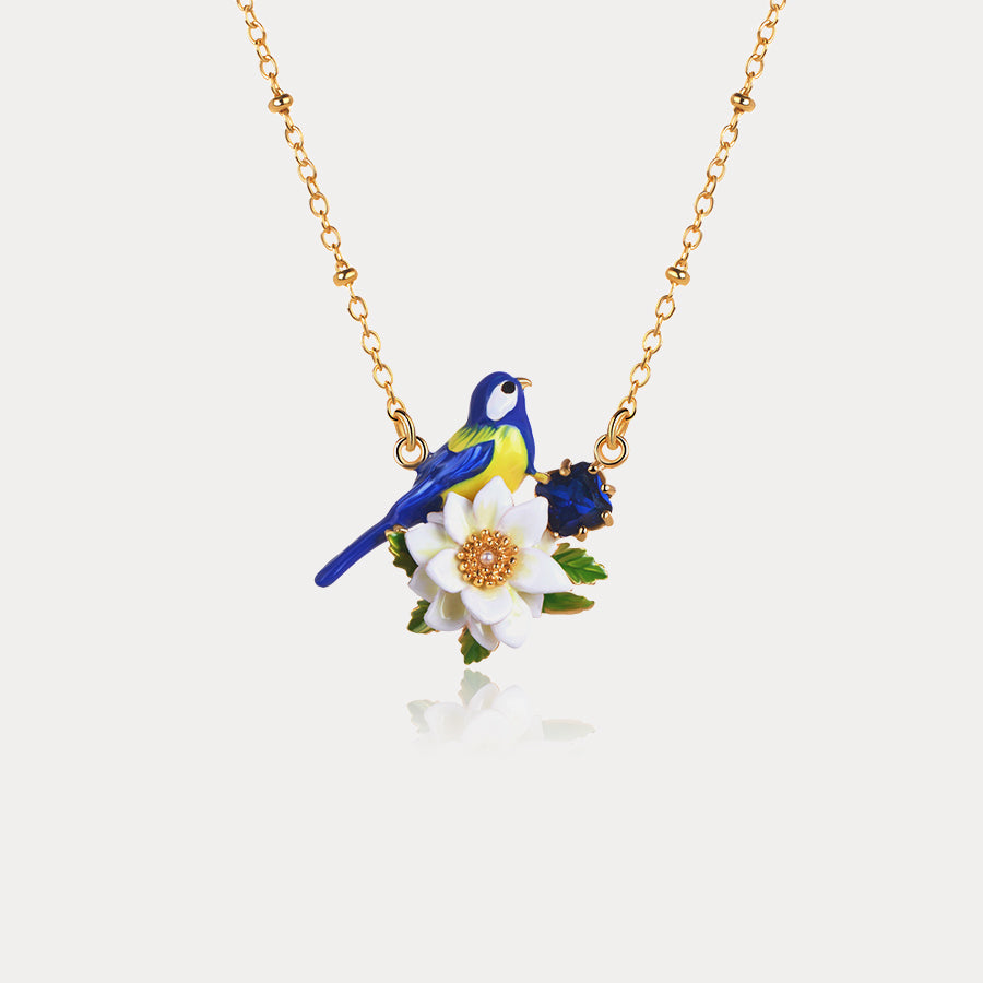 Selenichast Blue Tit Gem Necklace