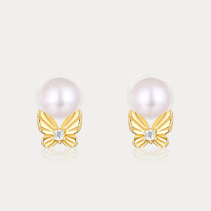 Selenichast Dream Catching Butterfly Pearl Earrings