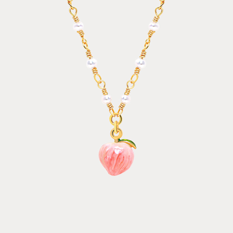 Selenichast Peach Pearl Necklace