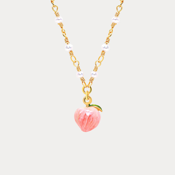 Selenichast Peach Pearl Necklace