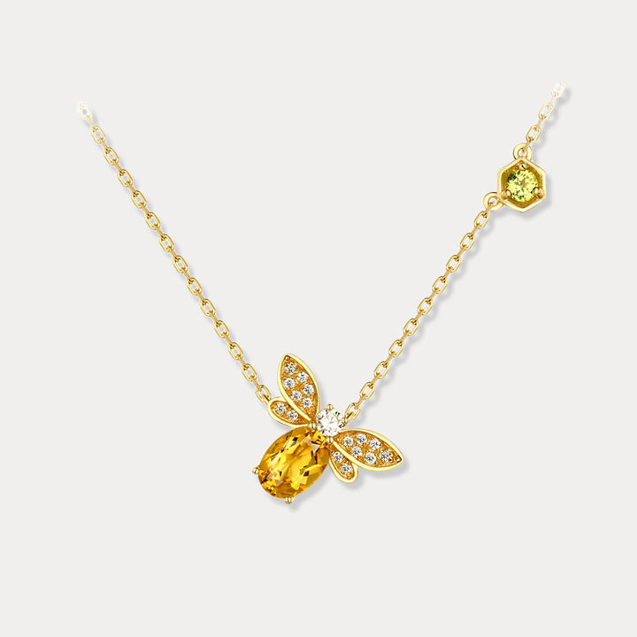 Selenichast Citrine Honey Bee Necklace