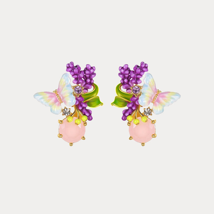 Selenichast Lavender Butterfly Stud Earrings