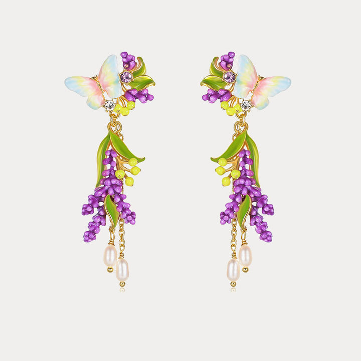 Selenichast Lavender Butterfly Earrings