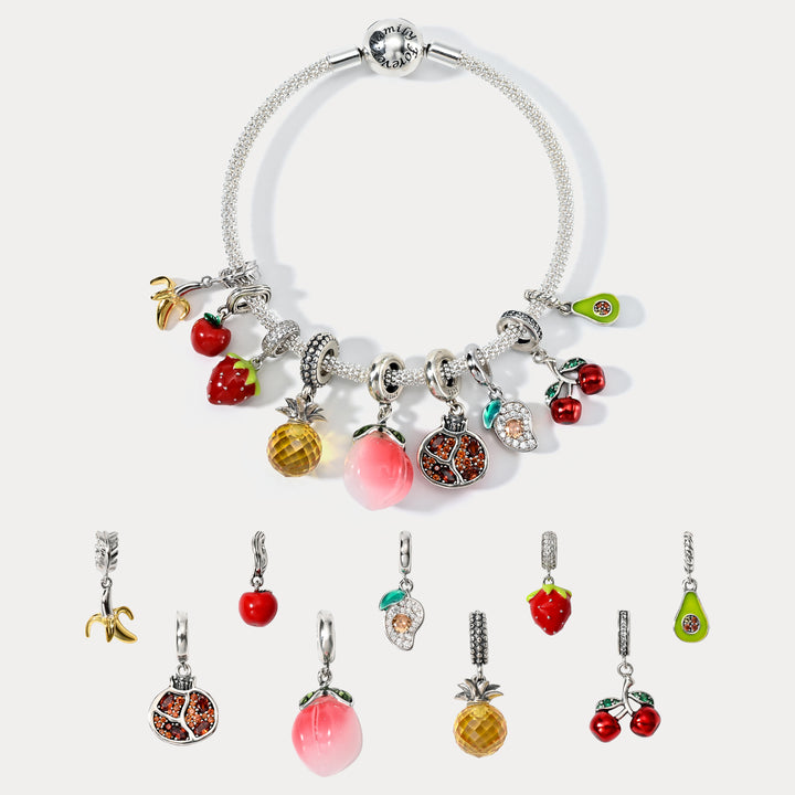 Silver Fruit Basket Bracelet