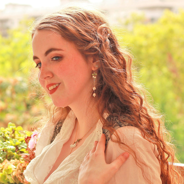 Lily Of The Valley Pearl Tassel Earrings