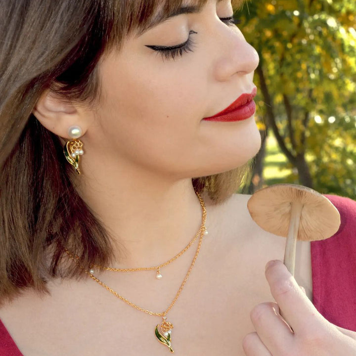May Lily Pearl Earrings and Necklace