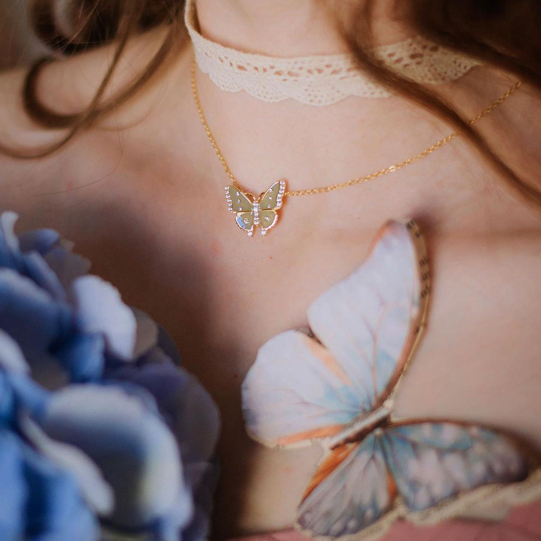 Butterfly Diamond Necklace Jewelry