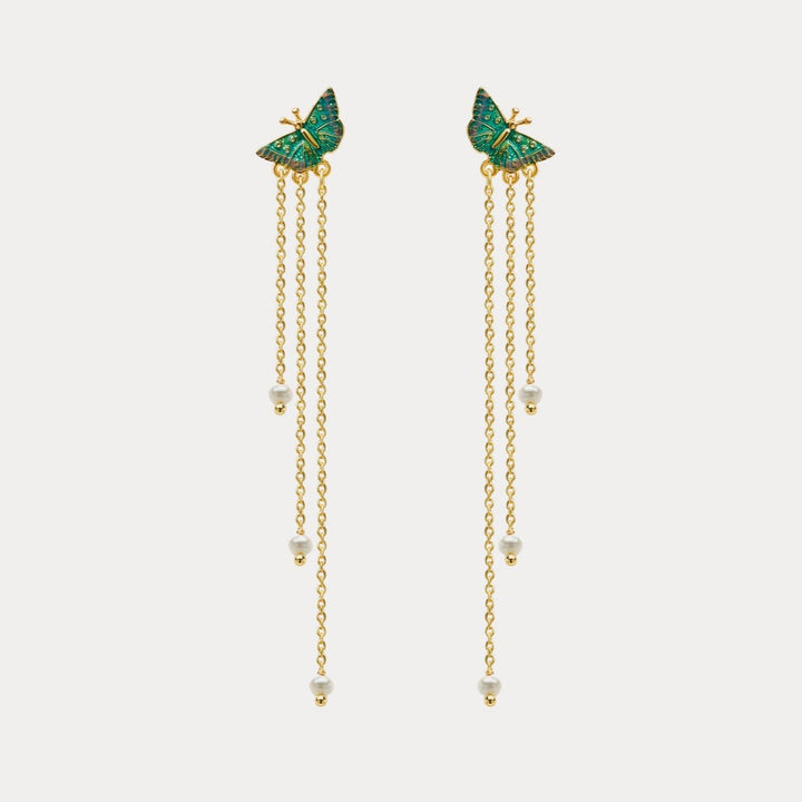 Selenichast butterfly tassel earrings 1