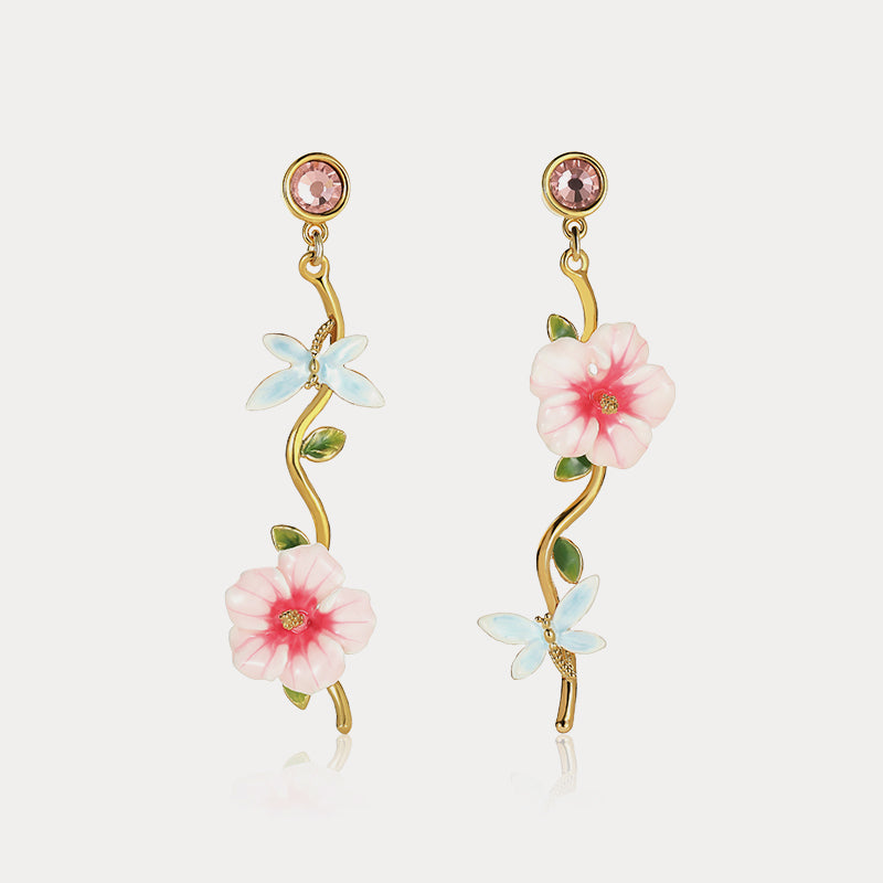 hibiscus gold earrings