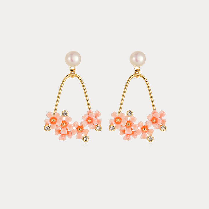 Delicate Pink Verbena Earrings