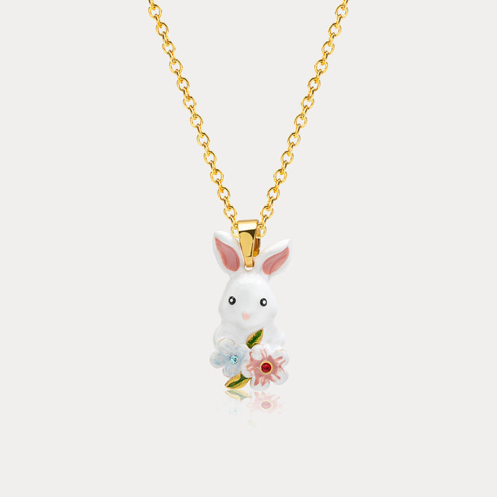 Selenichast Rabbit Enamel Necklace