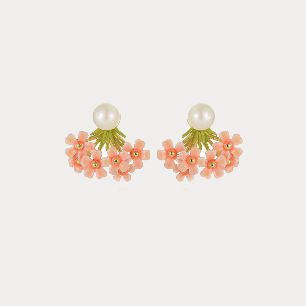 Selenichast Pink Verbena Stud Earrings