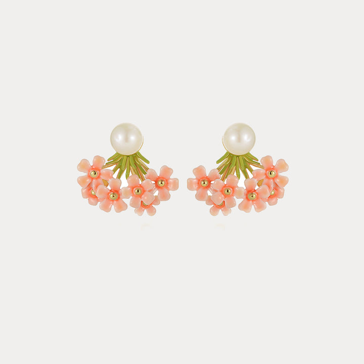 Selenichast Pink Verbena Stud Earrings
