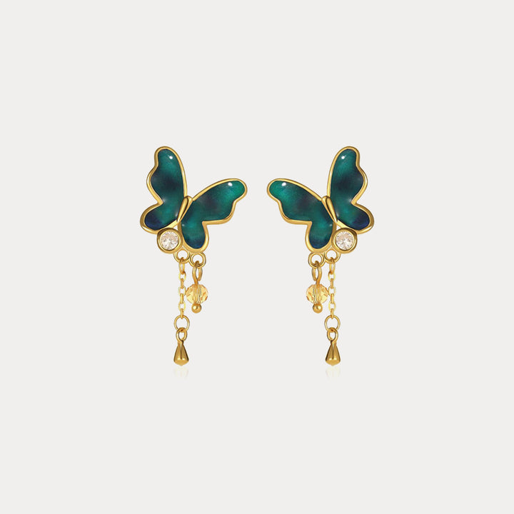 Selenichast thermochromic butterfly enamel earrings