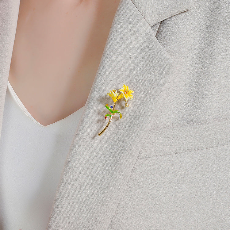 vintage lily brooch