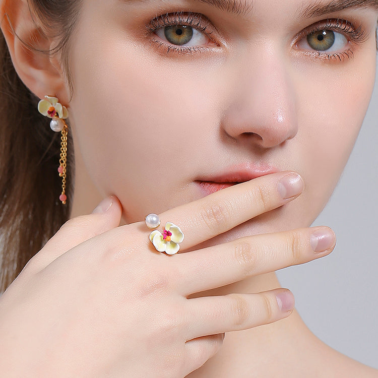 gold phalaenopsis ring