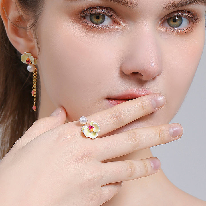 gold phalaenopsis ring
