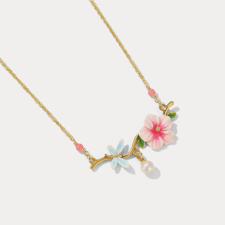 hibiscus beads necklace