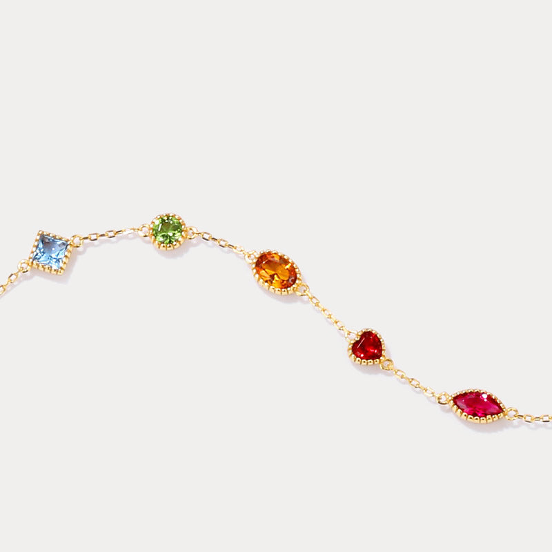 Rainbow Gem Gold Bracelet