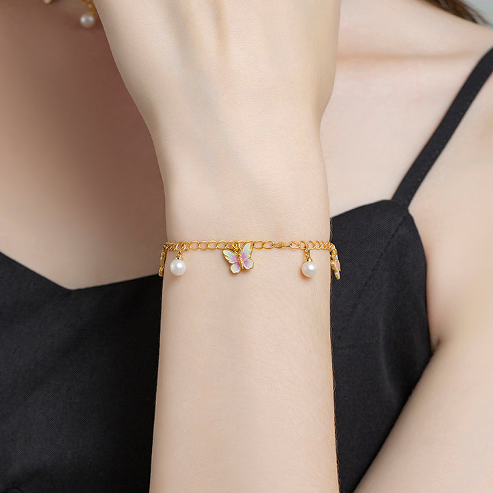 Butterfly Enamel Charms Bracelet