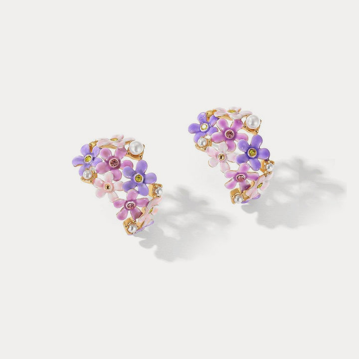 forget me not flowers diamond earrings