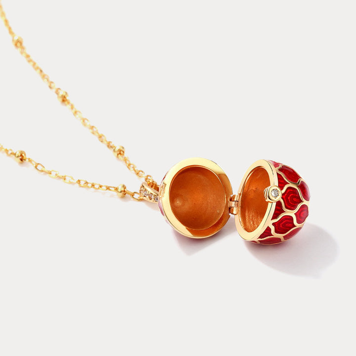 Easter Egg Locket Gold Necklace