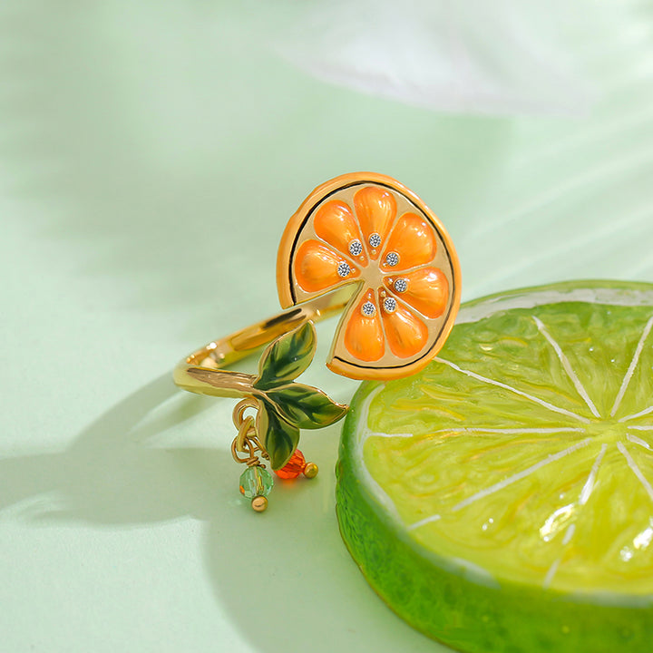 orange slices leaves ring