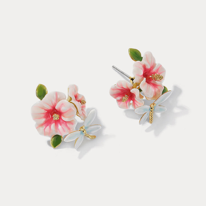 hibiscus butterfly earrings