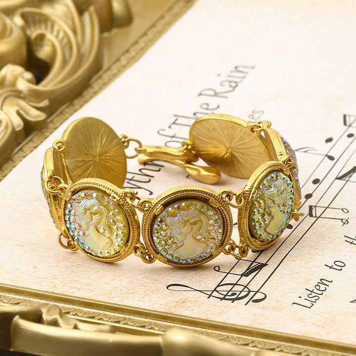 Vintage Cameo Sparkly Bracelet